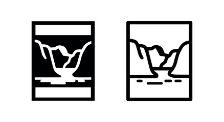 Simple leaf icon set, possibly a mint leaf, in solid black and outline versions © liubomir118809