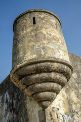 Stone turret on ancient Portuguese fort © A. Brownfield Brown