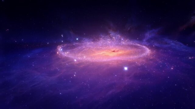 Cosmic galaxy nebula with purple and blue starlight space stars universe