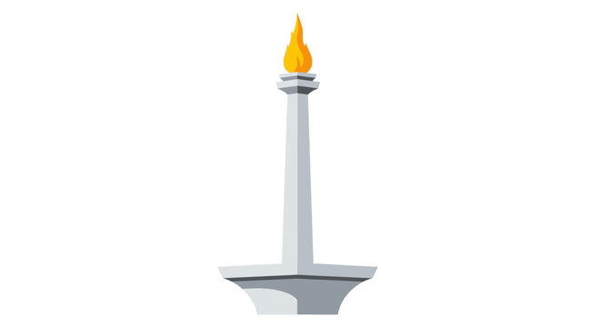 Minimalist Illustration of Monas National Monument Jakarta