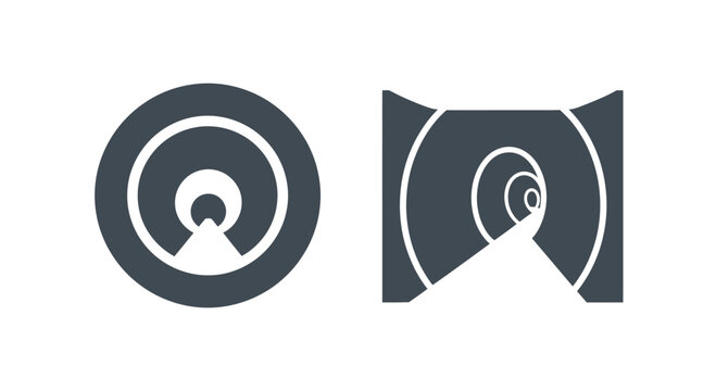 Minimalist Circular and Rectangular Tunnel Portal Icons Set