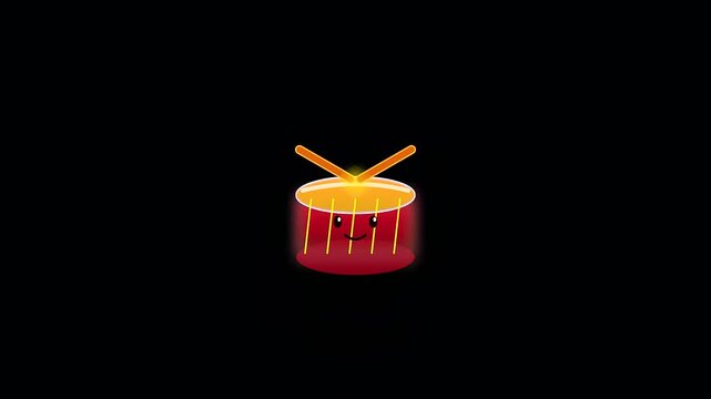 Animated glowing drums during an autumn festival display rhythm and joy as part of a creative public awareness campaign for effective wildfire prevention and safety