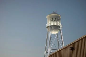 Vintage water tower at night in Gilbert Arizona © jdoms