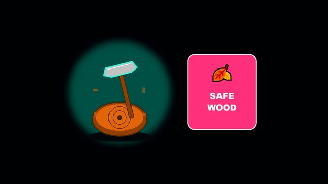 A wooden log being split by a metal axe during an autumn festival as an educational demonstration of essential wildfire prevention tactics for outdoor safety awareness