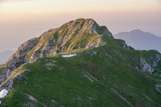 view from the mountain, Bucsoiu Peak, Bucegi Mountains, Romania 