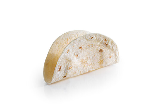 Studio Shot of Empty Flour Tortilla Shell with Clipping Path