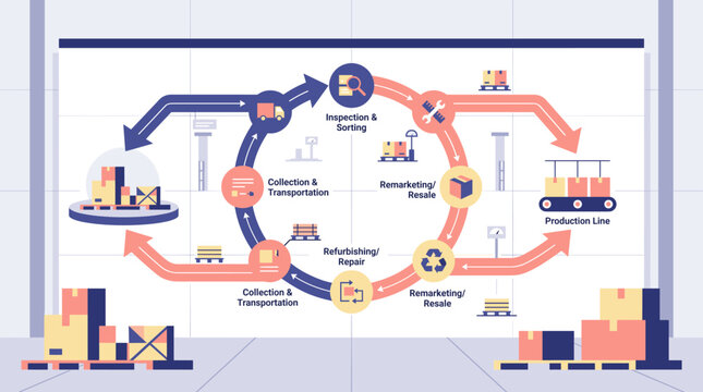 Circular Economy and Reverse Logistics Supply Chain Infographic
