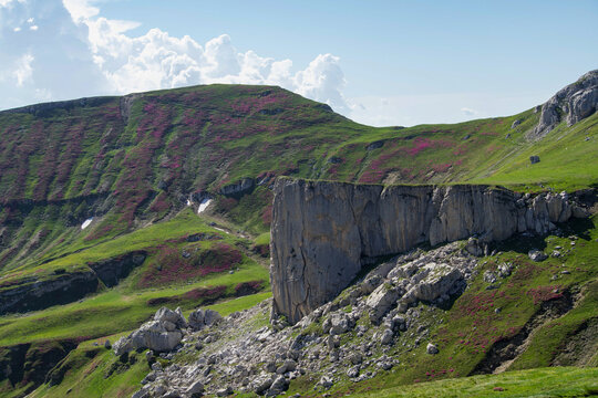 high mountain landscape, Mecetul Turcesc, Ialomita Valley, Bucegi Mountains, Romania 