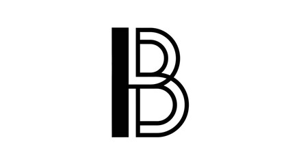 Modern minimalist letter b graphic design in bold black and white style © Roy