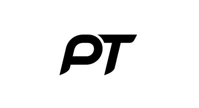 Modern pt lettermark logo graphic for business branding and design