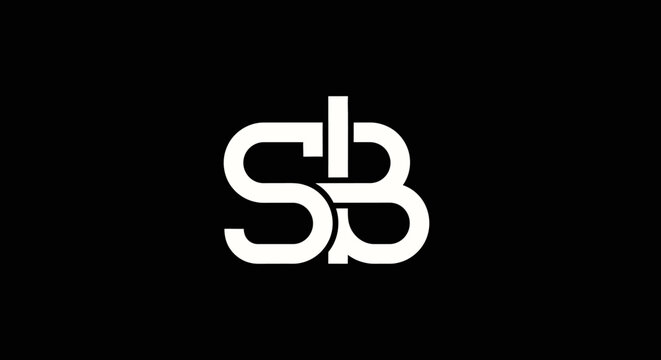Minimalist monogram logo featuring intertwined letters S and B