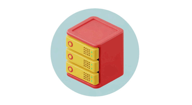 Minimal black silhouette icon, simple flat vector, bold black shape, no gradients, no shading isometric illustration of a server rack with three hard drive bays on a, flat icon style