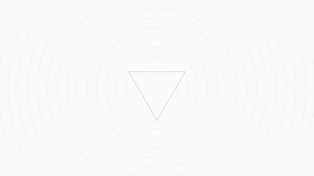 Minimalist rotating triangle animation on concentric circle 4k background, for modern motion geometric