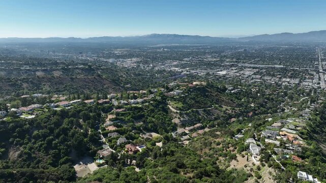 San Fernando Valley Aerial Shot of Sherman Oaks Van Nuys from Beverly Hills Forward