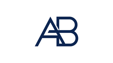 Interlocking navy blue letters A and B monogram logo. © sri