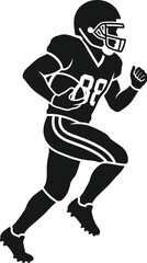 Obraz premium American Football Player Running with Ball - Silhouette