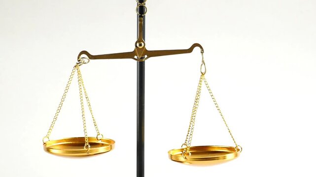 choice and its consequences.Accuracy and Correctness. Golden scales tilt in opposite directions.The correctness of choice and decision is a symbol. 4k footage