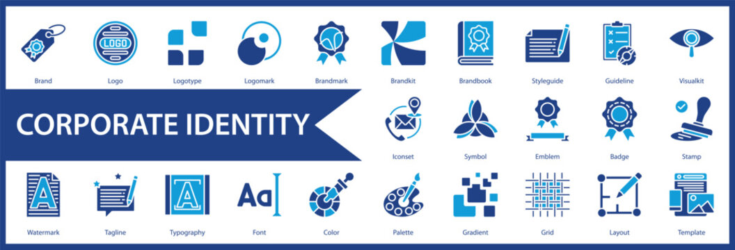 Corporate Identity web icon set and collection