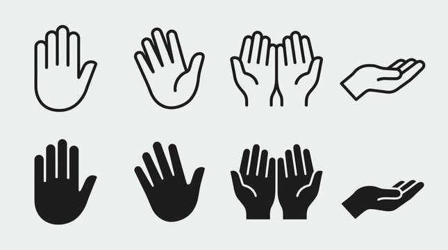 Collection of hands in different positions.