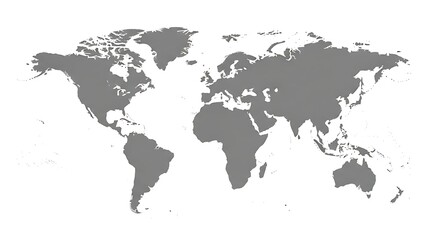Fototapeta premium Blank World Map Silhouette on White