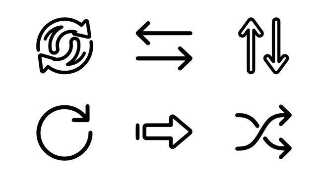 Icon Set: Refresh, Swap, Exchange, Repeat, Forward, Shuffle Arrows