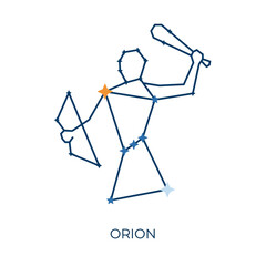 Obraz premium Minimalist Orion Constellation Line Art Illustration