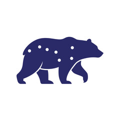 Minimalist Blue Bear Silhouette with Abstract Star Pattern © Wong