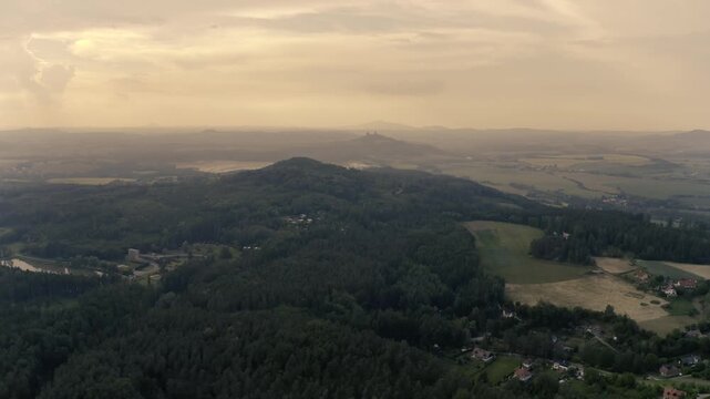 Hills landscape drone aerial view