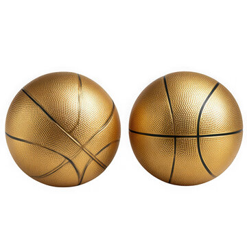 Two luxury golden basketballs