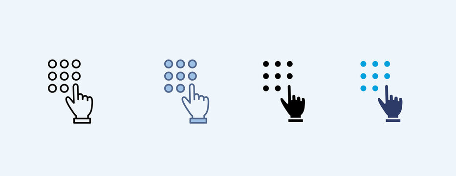 Pin Code Multiple Icon Illustration Vector