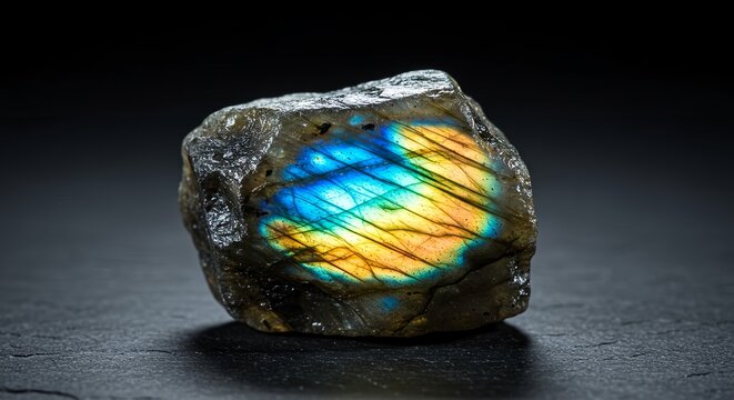 Labradorite flash iridescent macro