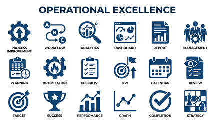 Fototapeta premium Excellence icons define team workflow.