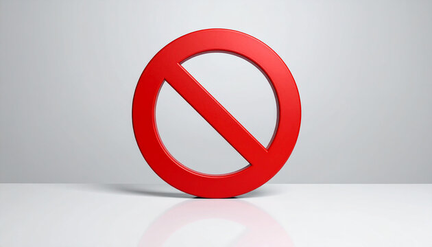 3D Red Stop Sign No Entry Symbol