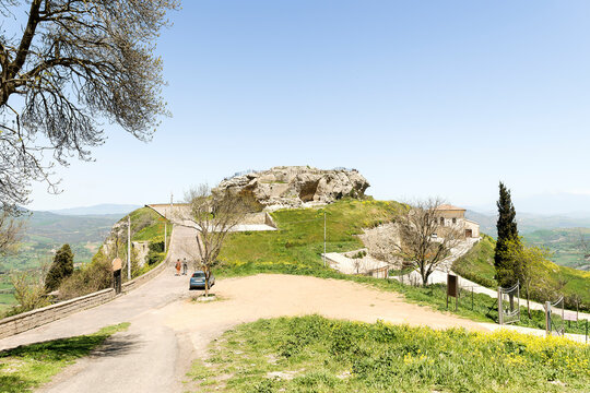 Natural Sigths of The Cerere Rock (Rocca di Cerere) in Enna, Sicily, Italy.