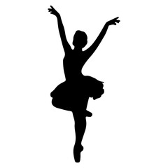 Silhouette of a ballet dancer in a graceful pose. © Erik