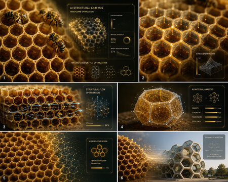 AI Inspired Honeycomb Stress Analysis for Biomimetic Structural Engineering