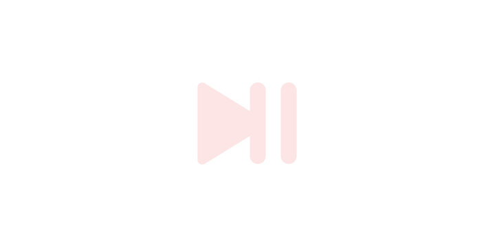 Minimalist pink skip next track media player icon on white background