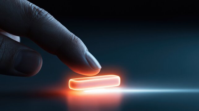 A faceless hand inserting a glowing hardware security key