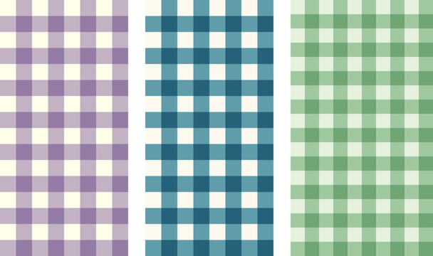 Seamless Checkered Patterns in Soft Color Palette