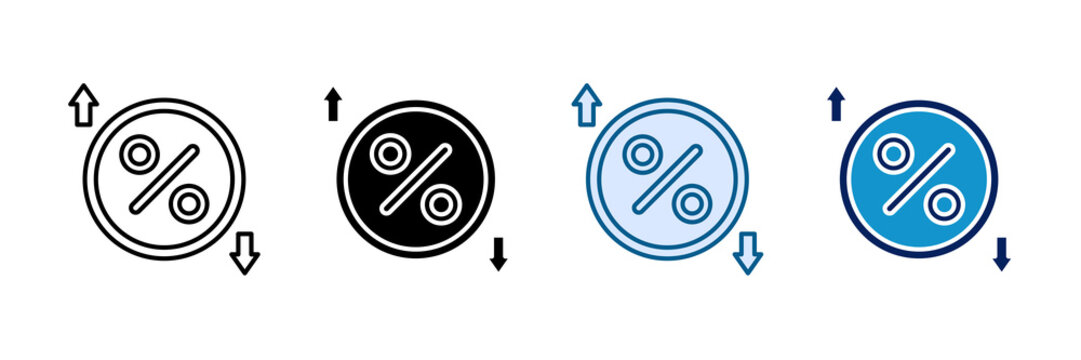Interest Rate Icon Set Multiple Style Collection