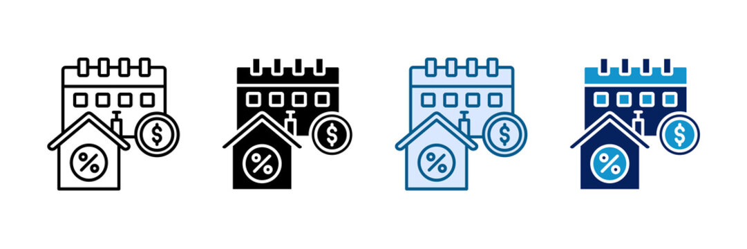 Installment Icon Set Multiple Style Collection