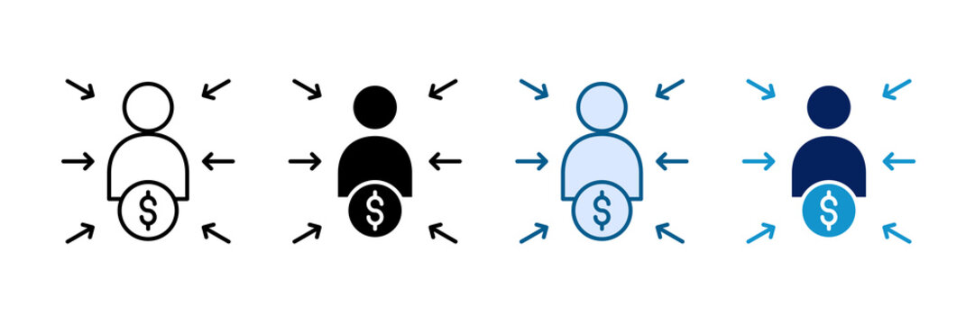 Debt Consolidation Icon Set Multiple Style Collection