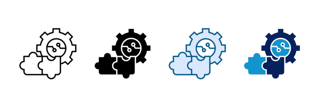 Erp Integration Icon Set Multiple Style Collection