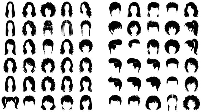 Collection of Different Human Haircuts.