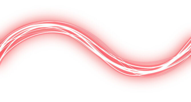 Neon Red Glowing Smooth Curved Wave Line