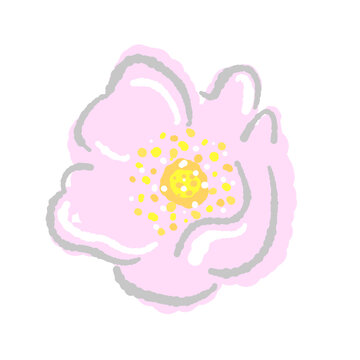 Simple Wild Rose Flower Vector