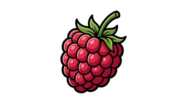Fresh red pomegranate with green leaves isolated.