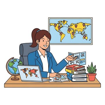 Business professional analyzing global market data on computer.