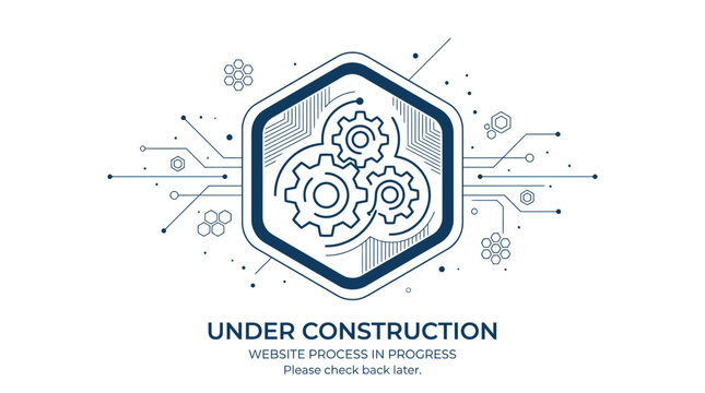 Under Construction Website Concept, Cogwheels Mechanism, Network Technology