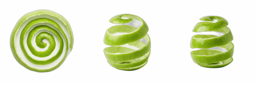 Green Candy Swirl Collection PNG Transparent Background, Spiral Hard Candy and Glossy Sweet Confection Set Isolated, Realistic Mint Candy Clipart, High Resolution Dessert PNG for Packaging, Branding, 